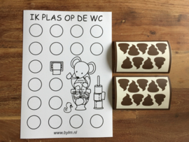 Ik plas op de wc, beloningsposter met muis met stickers  - zindelijkheidstraining