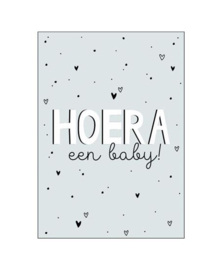 A6 kaart, hoera een baby