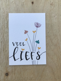 Kaart veel liefs, bloemen