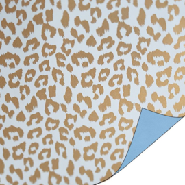 Inpakpapier Cheetah blauw/goud