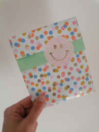 Set van drie grote (sluit) stickers Smiley Gold - Faded