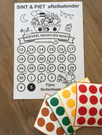 Sint & Piet aftelkalender met stickers