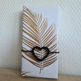 Inpakpapier palm leaves wit/goud