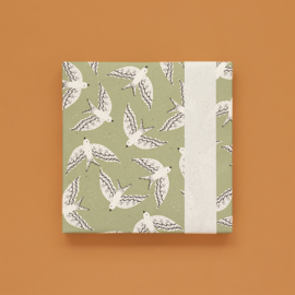 Inpakpapier Birds Old Green