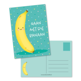 Ansichtkaart  gaan met die banaan, groen