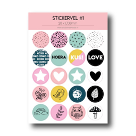 stickervel voor in je invulboek rose en mint