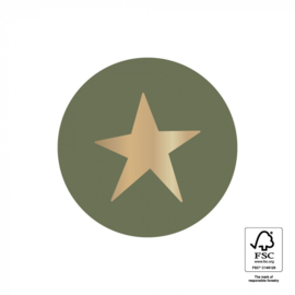 Sluitsticker Star Gold - forest green