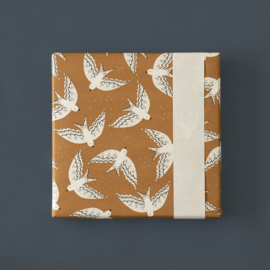 Inpakpapier Birds Cognac