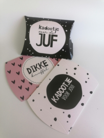 Vijf zaadbommen bijenmix in cadeauzakje, flowerbombs