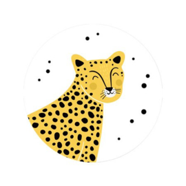 (sluit)sticker luipaard, een hippe panter.