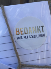 Cadeauset notitieblok voor de leukste meester- bedankt voor het schooljaar