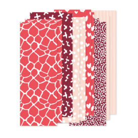 set papierstroken rood/roze, 12 stroken