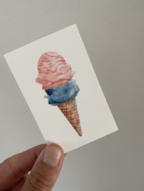 Minikaartje met een heerlijk ijsje