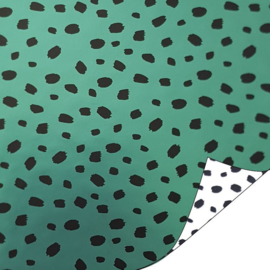 Inpakpapier dubbelzijdig, 101 Dots groen 70x200 cm