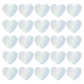 Set van 5  holografische (sluit)stickers hearts