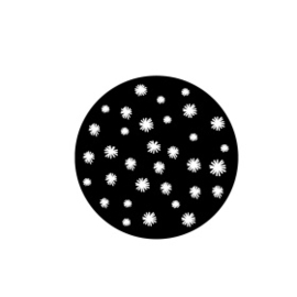 Zwarte ronde (sluit) sticker met sneeuwvlokken