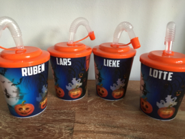 3D rietjesbeker met Halloween print