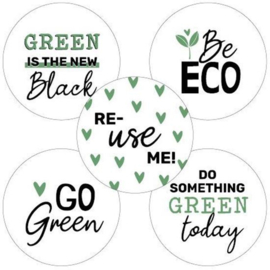 10 (sluit)stickers go green / re use  me