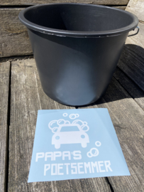 DIY Sticker voor poetsemmer/ autowassen