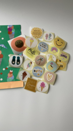 Stickerset  zomer, set van 20 verschillende sluitstickers.