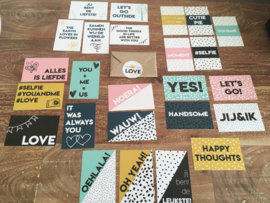 set van 25 quotekaartjes love en/of kids  ideaal voor de invulboeken