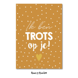 kaart Ik ben trots op je!, met kraft enveloppe