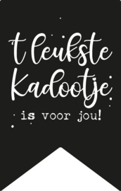 Mini vaantje (sluit)sticker ’t Leukste Kadootje is voor Jou