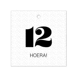 Cadeaulabel - 12 Hoera