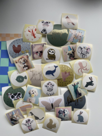 Stickerset van 30 stuks verschillende dieren sluitstickers