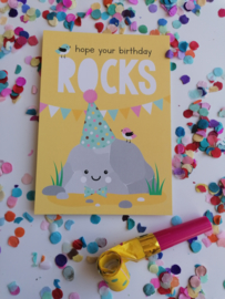 Ansichtkaart hope your birthday rocks