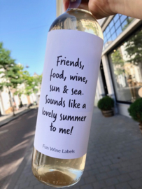 zelfklevend wijnetiket, Lovely summer , Mama Drinkt Wijn (DL)