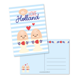 Ansichtkaart, ei love Holland