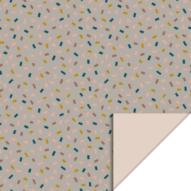 Inpakpapier confetti multi taupe -beige