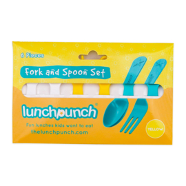 Lunch Punch vork en lepel set - geel