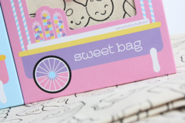 Canvas tas vol vrolijke snoepjes - sweet bag