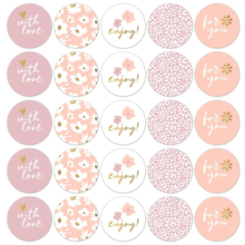 Set van Coeurs de Fleurs cadeaustickers, warm