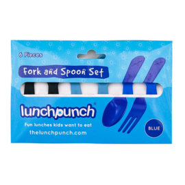 Lunch Punch vork en lepel set - blauw