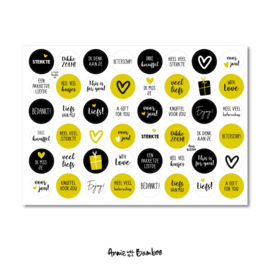 Stickervel wensetiketten, 48 ronde (sluit)stickers