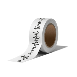 Witte washi tape met Zwarte opdruk, vintage Christmas washitape