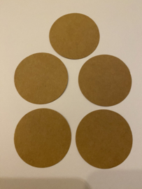 Set van 5 cadeaulabels rond kraft- DIY