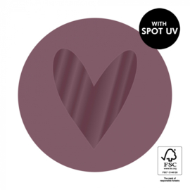 (sluit)sticker Heart Spot UV - Beet Red