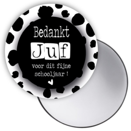 Zakspiegeltje bedankt juf zwart/wit (DL)