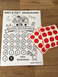 Sint & Piet aftelkalender met stickers