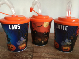 3D rietjesbeker met Halloween print