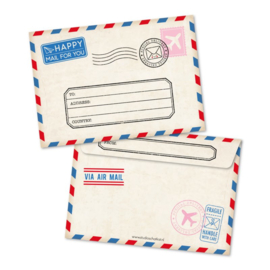 Witte A6 enveloppe, happy mail for you /airmail