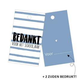 Cadeaukaartje  bedankt voor het schooljaar