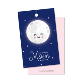 Cadeaulabel i love you to the moon and back