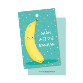 Cadeaulabel gaan met die banaan, groen