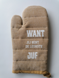 Want jij bent de leukste juf of meester, ovenwant