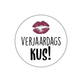 (sluit)sticker verjaardags kus!